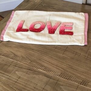 Punch needle embroidered pillowcase